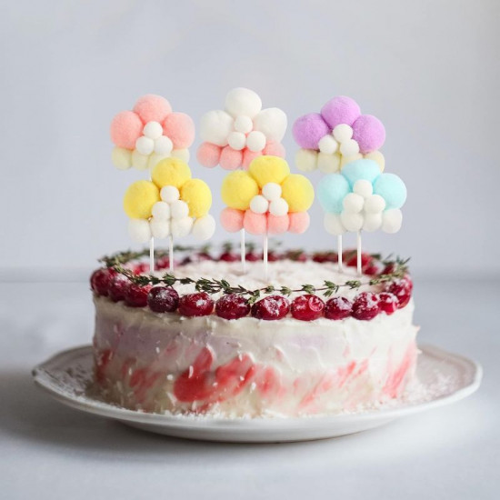 Soft Ball Cloud Cake Topper Set of 2